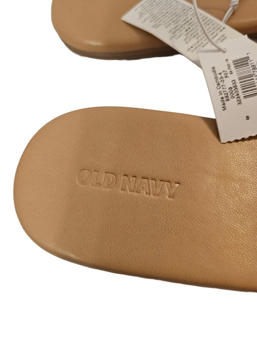 Orange and Beige Old Navy Women's Faux-Leather Slide Sandals - Picture 5 of 15